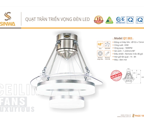 QUẠT TRẦN TRIỂN VỌNG QY 003