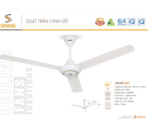 QUẠT TRẦN CÁNH SẮT