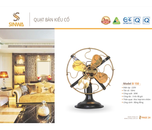 QUẠT BÀN KIỂU CỔ B 105