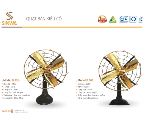 QUẠT BÀN KIỂU CỔ B300 VÀ B301