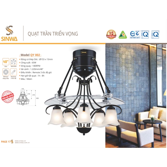 QUẠT TRẦN TRIỂN VỌNG QY 002