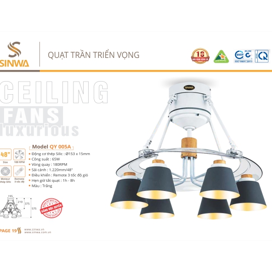 QUẠT TRẦN TRIỂN VỌNG QY 005A