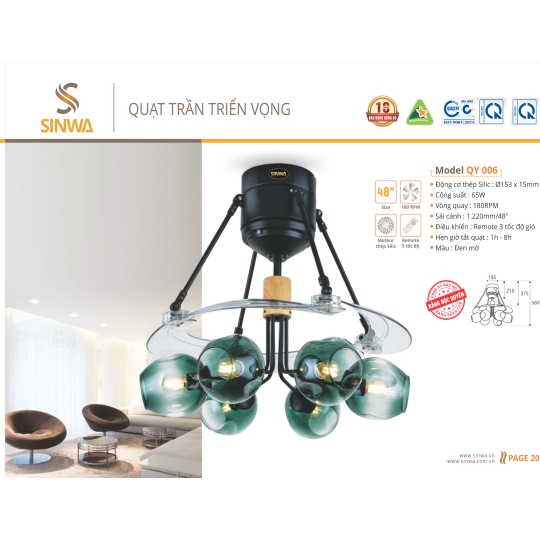QUẠT TRẦN TRIỂN VỌNG QY 006